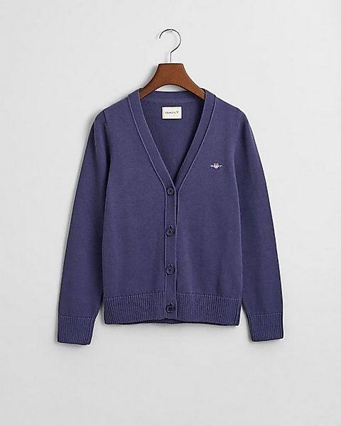 Gant Strickjacke CLASSIC COTTON CARDIGAN, DUSTY NAVY günstig online kaufen