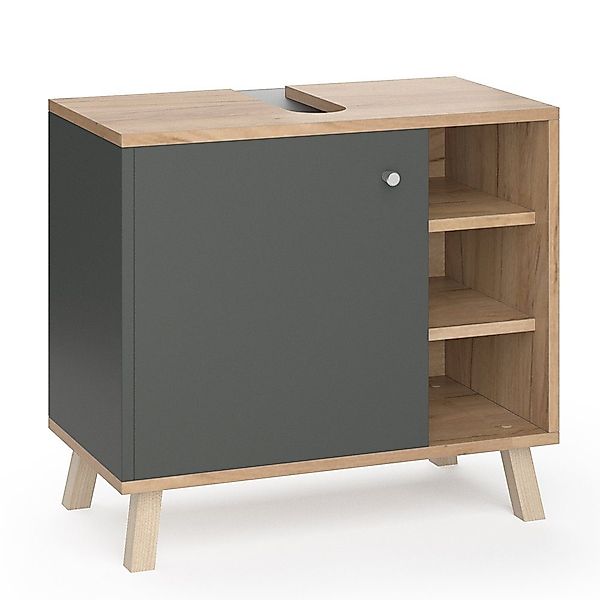 Vicco Waschbeckenunterschrank Senyo, Anthrazit/Goldkraft Eiche, 60 günstig online kaufen
