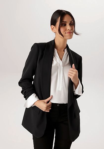 Aniston SELECTED Longblazer mit modischem Reverskragen und gerafften Ärmeln günstig online kaufen