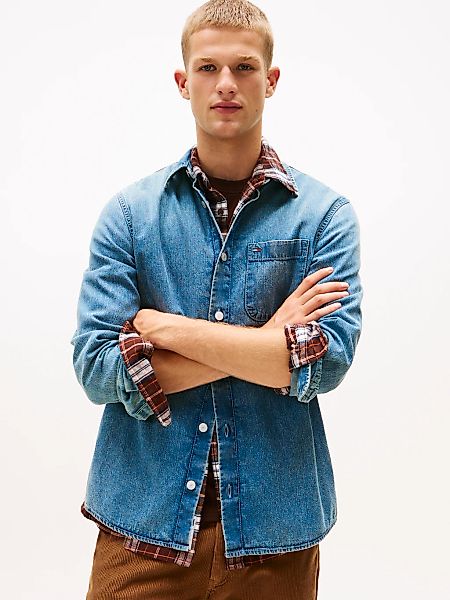 Tommy Jeans Jeanshemd "REGULAR DENIM SHIRT", Regular fit mit Rundhalsaussch günstig online kaufen