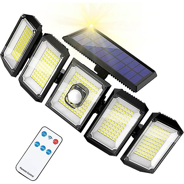 Rosnek LED Außen-Wandleuchte Solar, 5 Köpfe, günstig online kaufen