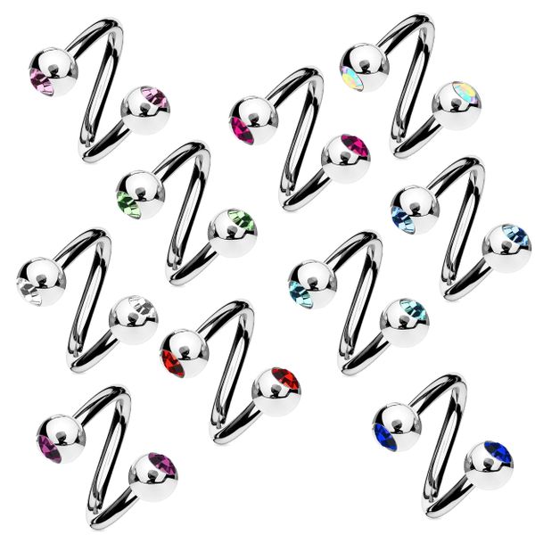 viva-adorno Piercing-Set Lippenpiercing Spirale Twist Labret günstig online kaufen