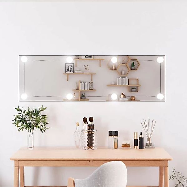 Vidaxl Wandspiegel Mit Led-leuchten 30x100 Cm Glas Rechteckig günstig online kaufen