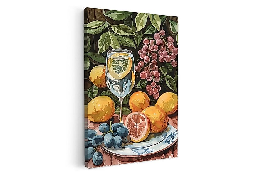 OneMillionCanvasses® Leinwandbild Stilleben - Zitrone - Obst - Sommer - Vin günstig online kaufen