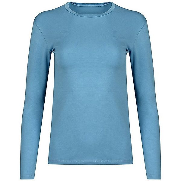 Evoni Langarmshirt Damen Langarm Basic Shirt Baumwolle günstig online kaufen
