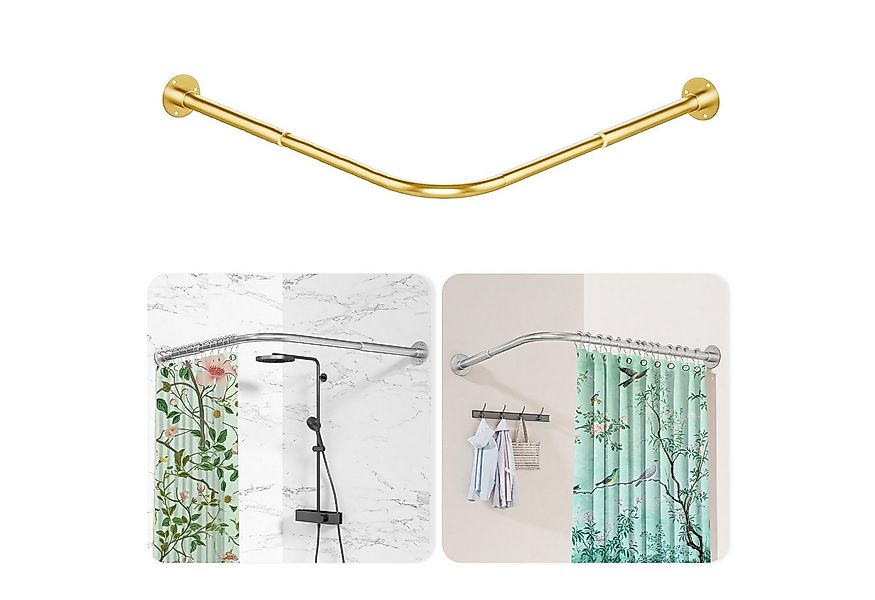 Coonoor Duschvorhangstange Edelstahl Duschvorhangstange L-Form, verstellbar günstig online kaufen