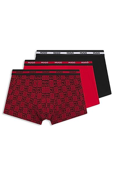 HUGO Underwear Trunk Packung, 3 Stk. aus Stretch-Baumwolle mit Logo am Bund günstig online kaufen