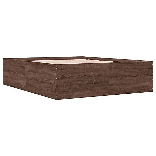 vidaXL Bettgestell Braun Eichen-Optik 150x200 cm Holzwerkstoff 3280922 günstig online kaufen