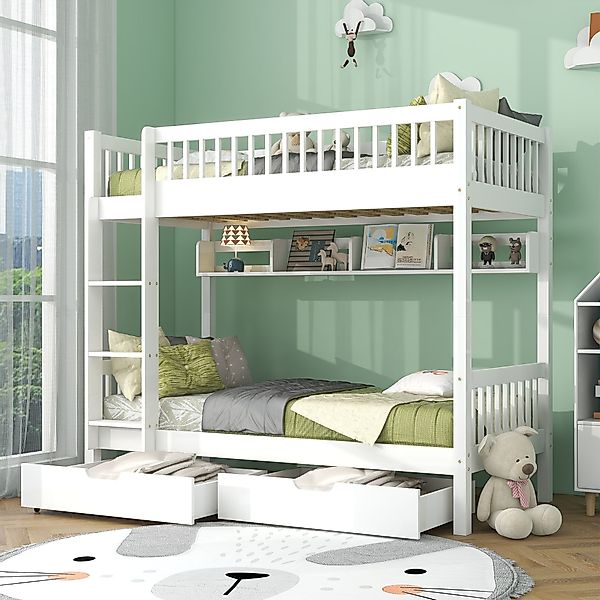 Flieks Etagenbett, Umwandelbares Kinderbett mit Leiter günstig online kaufen