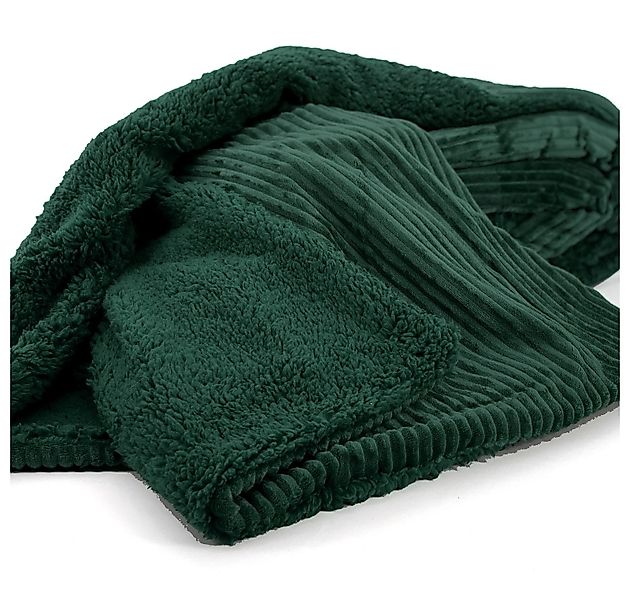Wohndecke Flauschige Cord Kuscheldecke Sherpa Fell günstig online kaufen