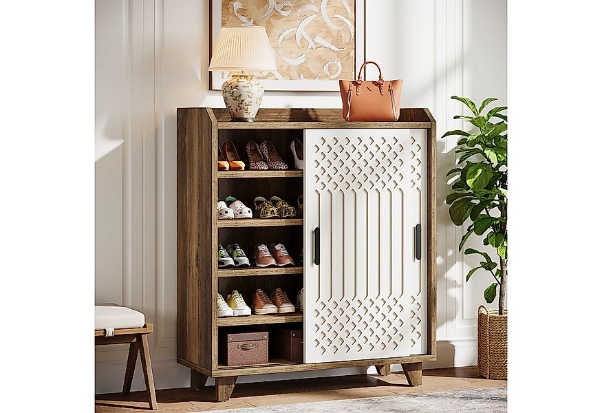 Tribesigns Schuhschrank Schuhkipper mit Schiebetüren, Schuhmöbel mit verste günstig online kaufen