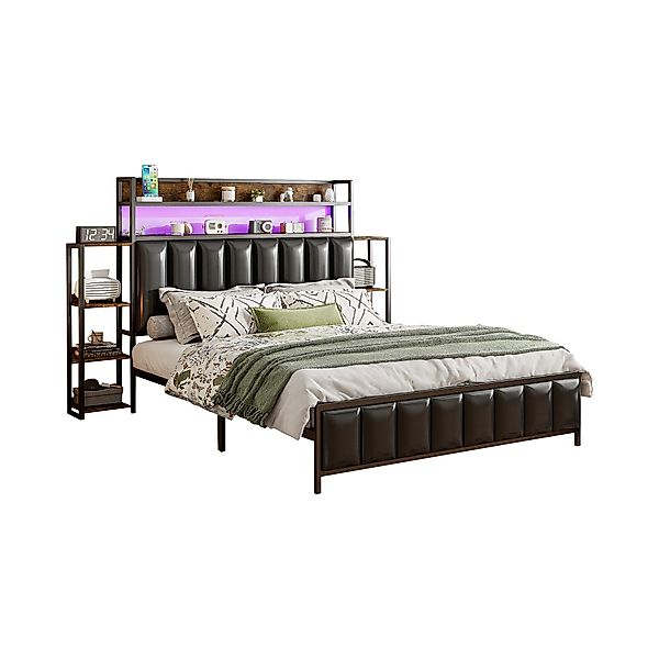 REDOM Polsterbett Metallbett Funktionsbett Eisenbett Stauraumbett günstig online kaufen