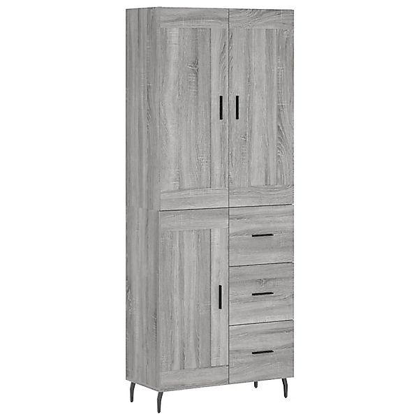 vidaXL Highboard Grau Sonoma 69,5x34x180 cm Holzwerkstoff 3200023 günstig online kaufen