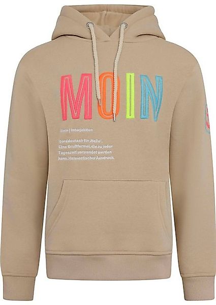 Zwillingsherz Sweat-Hoodie, mit aufgesticktem "MOIN"-Schriftzug in Neonfarb günstig online kaufen