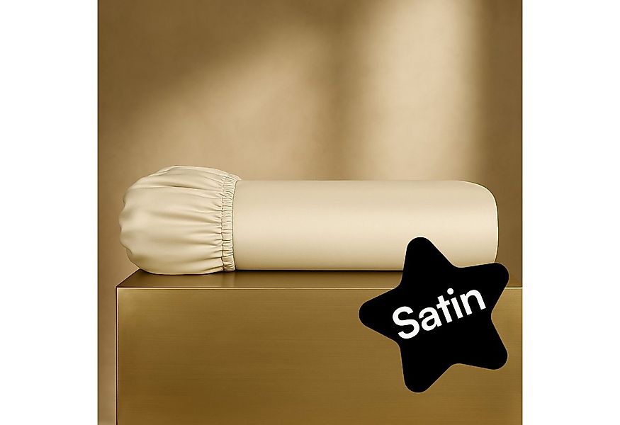 Seralino Spannbettlaken Mako Satin Spannbetttuch (100% Bio Baumwolle), 100% günstig online kaufen