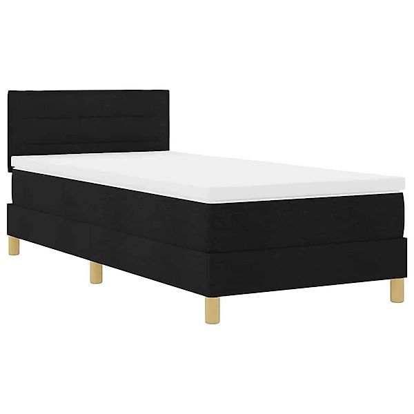 vidaXL LED Boxspringbett mit Matratze Schwarz 90 x 200 cm Stoff 3342333 günstig online kaufen