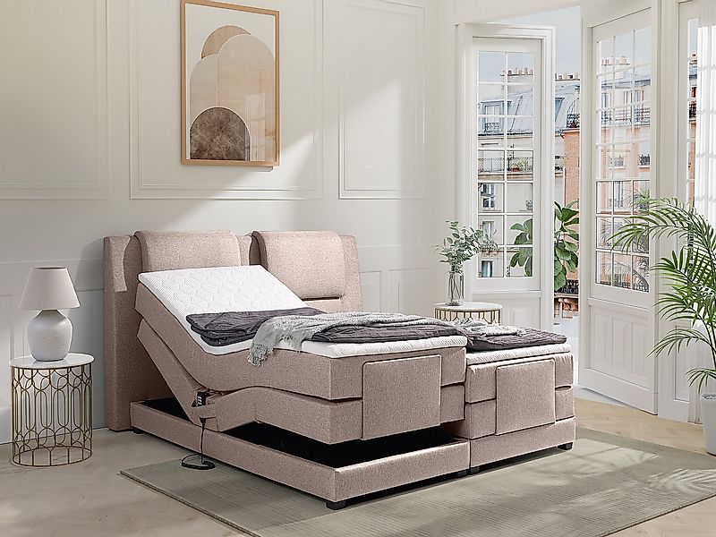 Boxspringbett mit Bettkopfteil + elektrischem Untergestell mit Relaxfunktio günstig online kaufen
