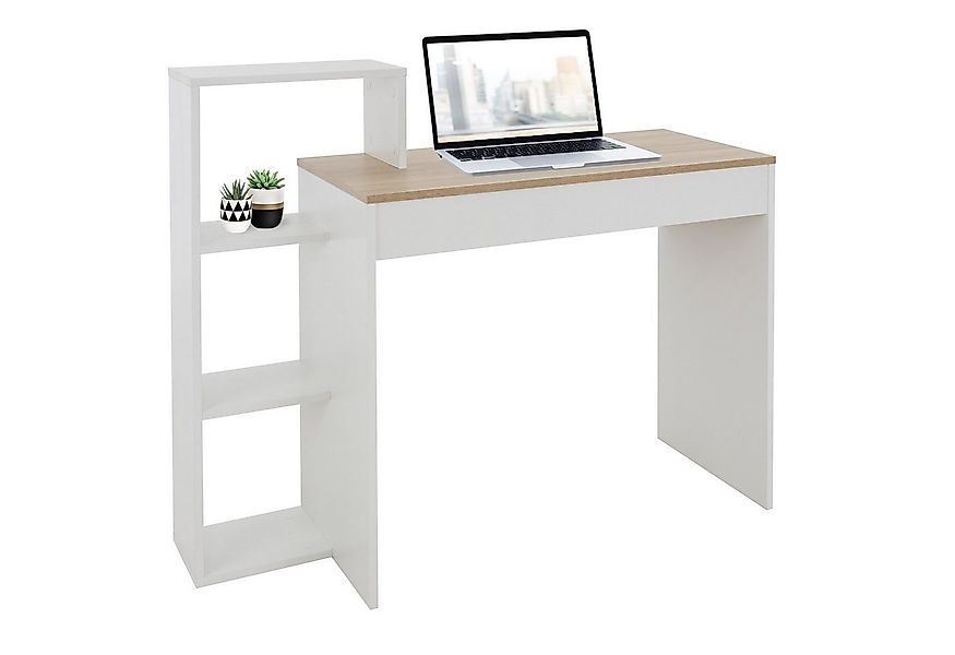 ML-DESIGN Schreibtisch Arbeitstisch mit Regal 3 Einlegeböden 2in1 System fü günstig online kaufen