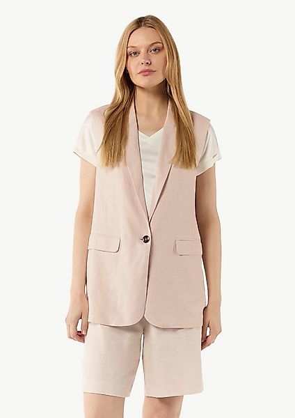 comma Funktionsweste Indoor-Weste Ärmelloser Blazer aus Leinenmix im Loose günstig online kaufen