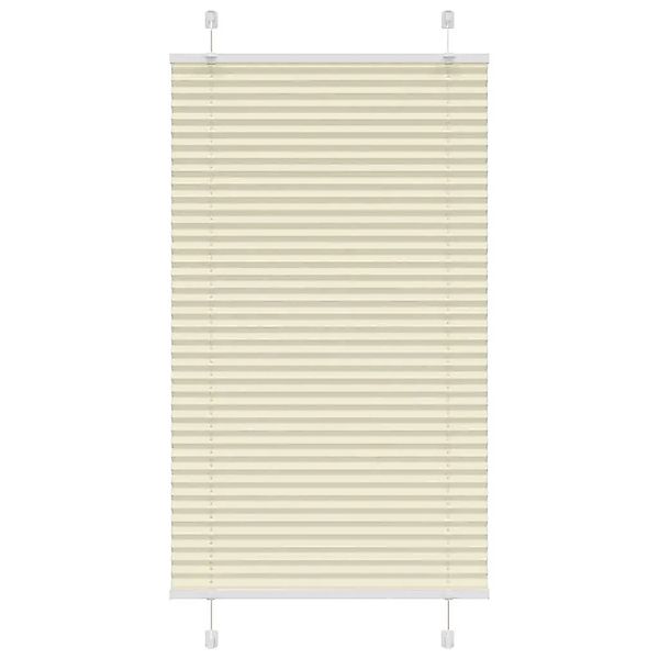 vidaXL Plissee Creme 75x150 cm Stoffbreite 74,4 cm Polyester 4015291 günstig online kaufen