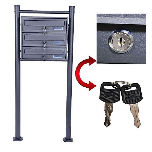 HELO24 Standbriefkasten Briefkastenanlage 5 Fächer (1x5) günstig online kaufen