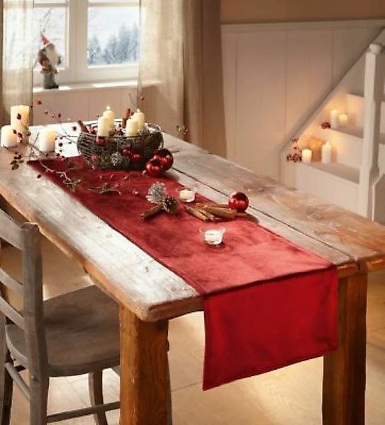 HOME Living Tischläufer SPAR-SET 2x Burgund Tischläufer rot günstig online kaufen