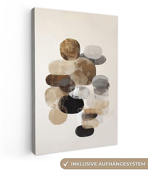 OneMillionCanvasses® Leinwandbild Oval - Farbflächen - Pinselstriche, Fotod günstig online kaufen