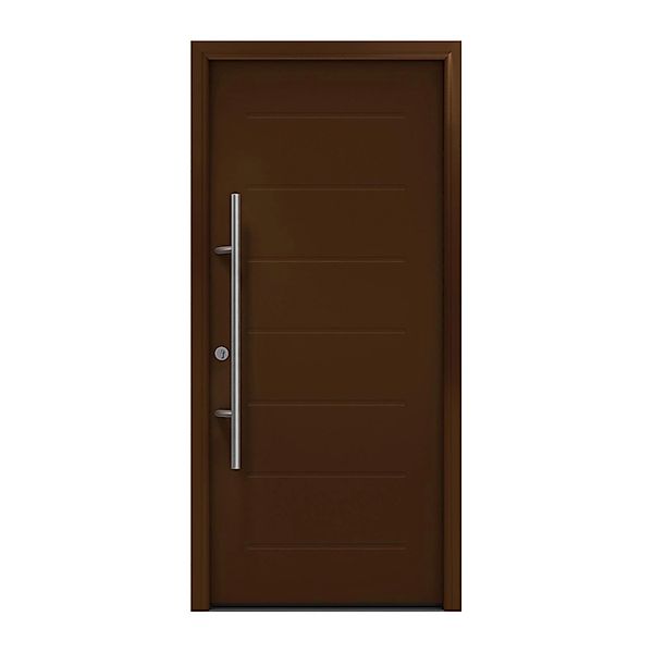EcoStar Haustür Isopro Secur IPS 015 Terrabraun 110 cm x 210 cm DIN L günstig online kaufen
