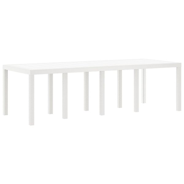 vidaXL Gartentisch Weiß 250x100x73 cm Poly Rattan 3378518 günstig online kaufen