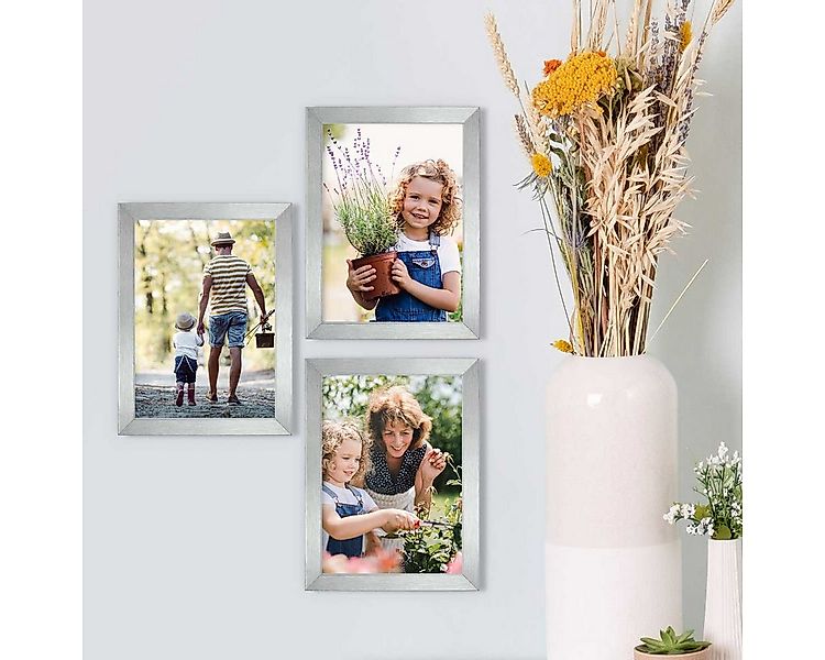 PHOTOLINI Bilderrahmen 3er Set modern mit bruchsicherem Acrylglas, Holz MDF günstig online kaufen