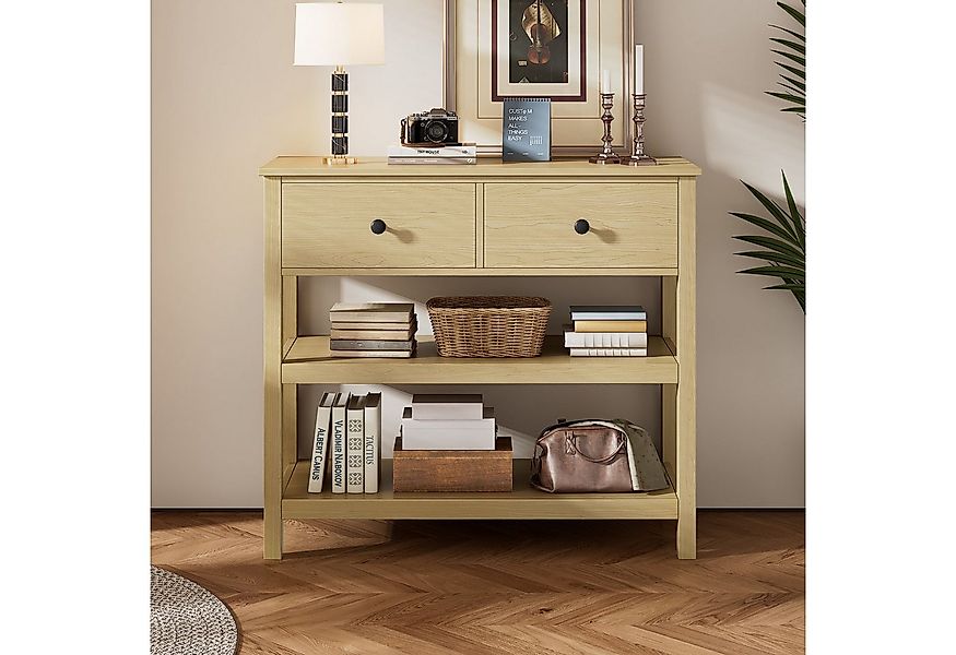 Flieks Konsolentisch (1-St., B85/T35/77 cm), Beistelltisch mit 2 Schubladen günstig online kaufen