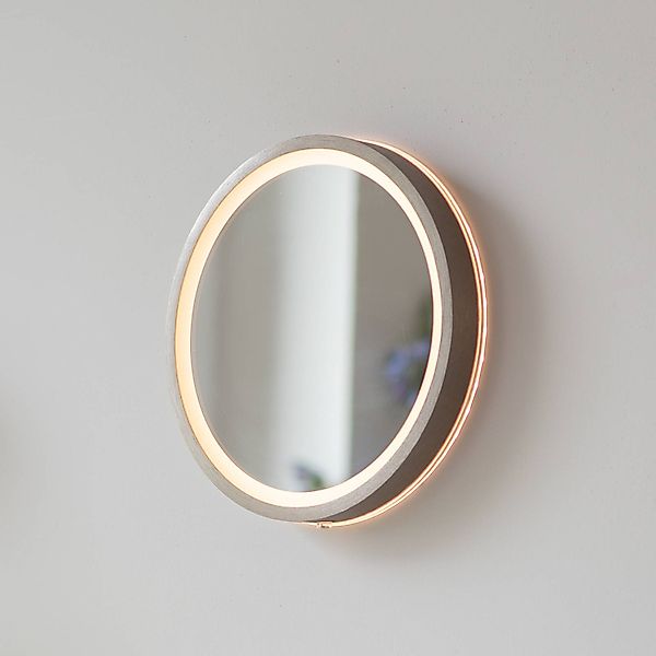 LED-Wandspiegel VIDRO, bronze, Ø 26 cm, Powerbank, Schalter günstig online kaufen