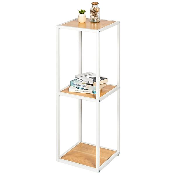 eluno Standregal mit 3 Holz Ablageflächen, günstig online kaufen