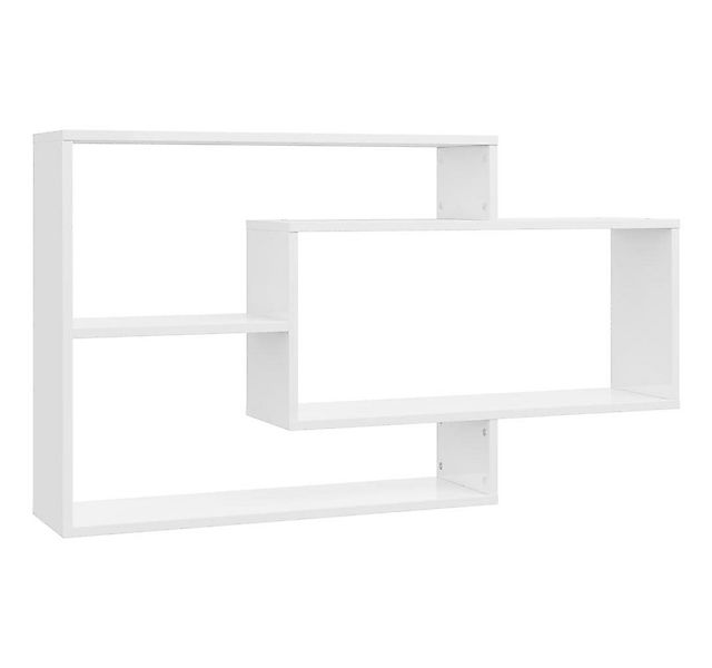 furnicato Wandregal Wandregale Hochglanz-Weiß 104x20x58,5 cm Holzwerkstoff, günstig online kaufen
