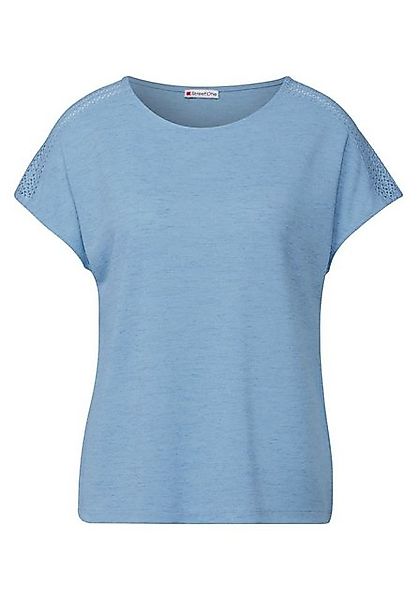 STREET ONE T-Shirt – Kurzarmshirt mit U-Boot-Ausschnitt und Spitzendetails günstig online kaufen