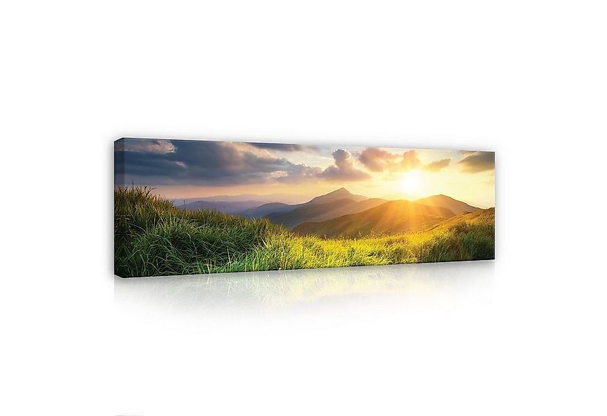 Wallarena Leinwandbild Berge Sonne Landschaft Wandbild XXL Leinwandbilder M günstig online kaufen