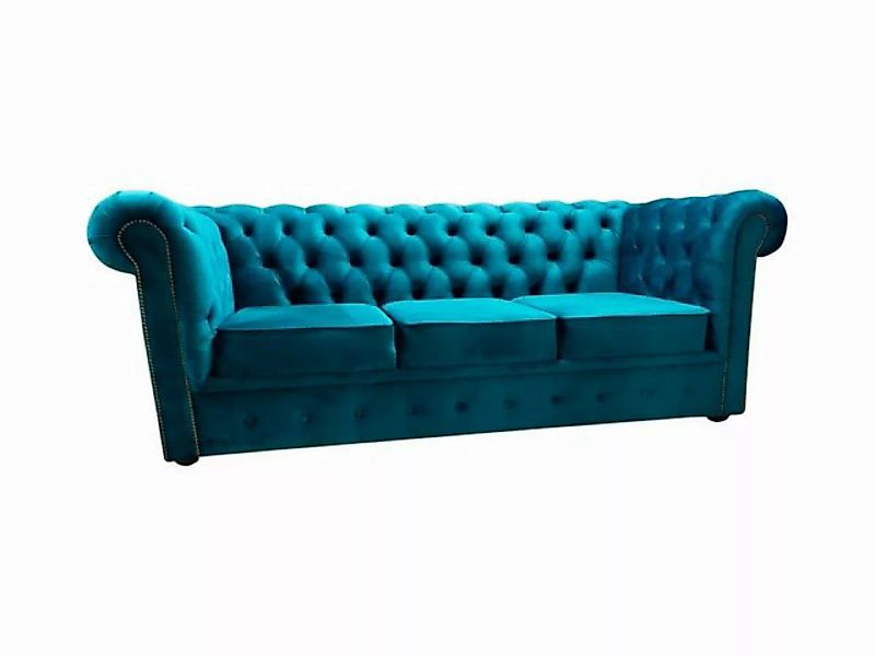 JVmoebel Chesterfield-Sofa Klassisches 3-Sitzer Sofa in chesterfield blau, günstig online kaufen