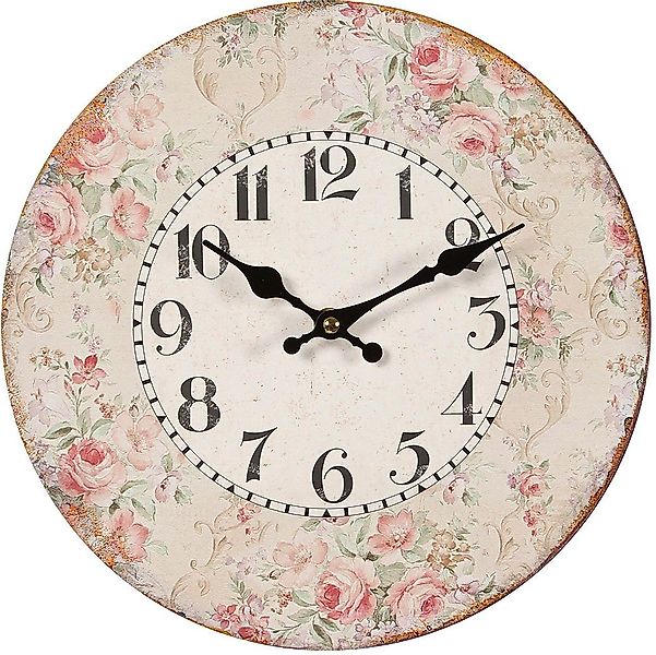 Ambiente Haus Wanduhr Rosen Wanduhr 28cm günstig online kaufen