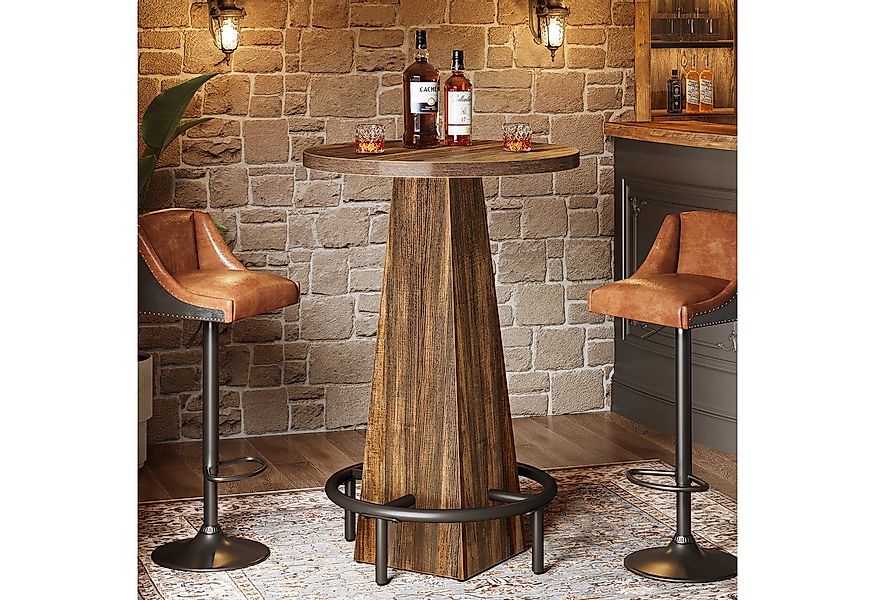 Tribesigns Bartisch 95cm hoher runder Stehtisch, Bistrotisch, Küchentisch, günstig online kaufen