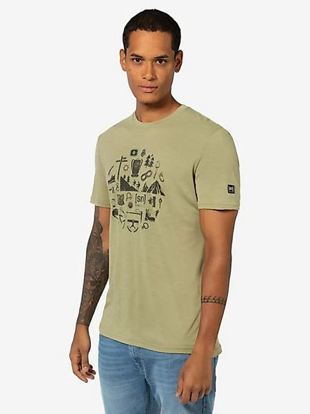 SUPER.NATURAL T-Shirt für Herren, Merino WELL EQUIPPED Berg Motiv, atmungsa günstig online kaufen