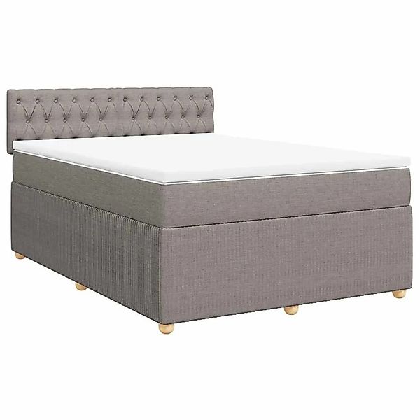 vidaXL Boxspringbett mit Matratze Taupe 140x190 cm Stoff 3289762 günstig online kaufen
