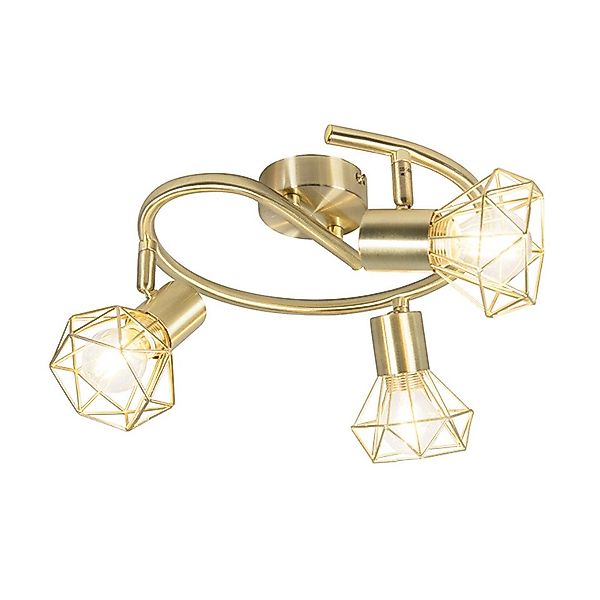 Qazqa LED Aufbaustrahler Mosh, ohne Leuchtmittel, E14, Messing, Modern, Sta günstig online kaufen