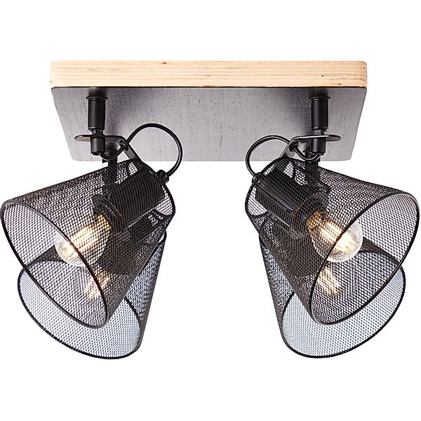 Brilliant Deckenstrahler Whole, ohne Leuchtmittel, 4flg schwarz/holzfarbend günstig online kaufen