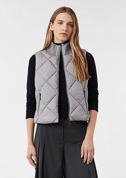 comma Funktionsweste Kurze Steppweste mit Ripp-Stehkragen günstig online kaufen
