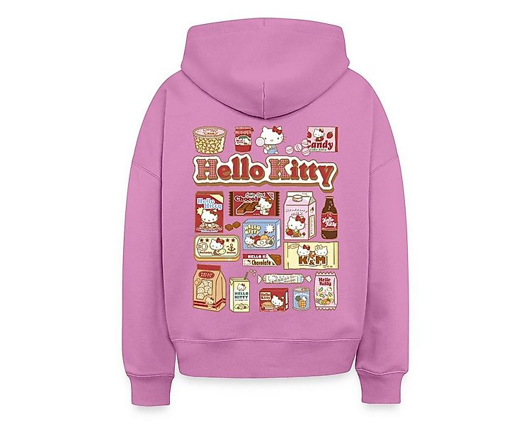 Spreadshirt Hoodie Hello Kitty Snack Collage Frauen Boxy Organic Hoodie (1- günstig online kaufen
