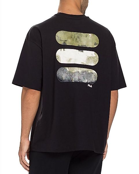 Fila Rundhalsshirt Oversize Logo Schwarz - Cottens Dropped Shoulder günstig online kaufen