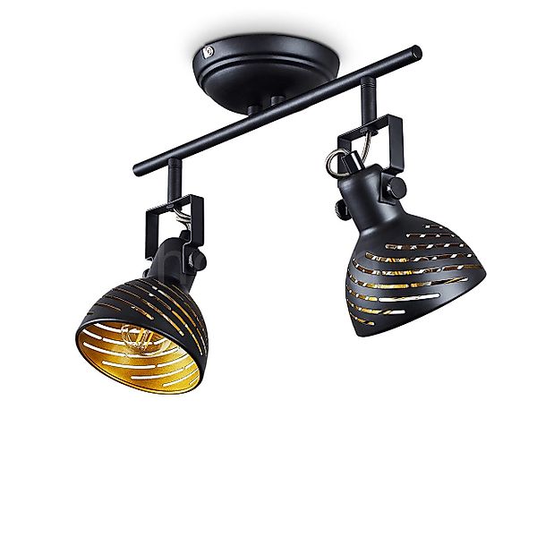 hofstein Deckenleuchte »Mitterthal« Deckenlampe, Metall, Schwarz/Goldfarben günstig online kaufen