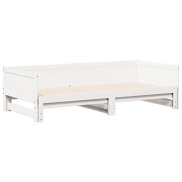 vidaXL Bett Ausziehbares Tagesbett Weiß 90x200 cm Massivholz Kiefer (1-tlg) günstig online kaufen
