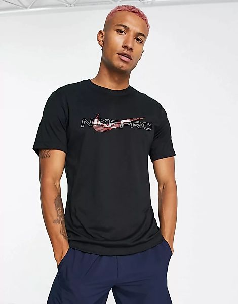 Nike – Pro Training – T-Shirt in Schwarz günstig online kaufen