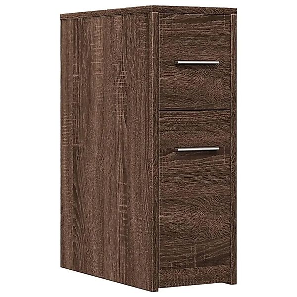 vidaXL Badschrank Schmal mit Rollen Eichen-Optik Holzwerkstoff 855283 günstig online kaufen